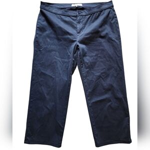 Lila Ryan blue minimalist straight leg mid-rise navy blue pants Size 14